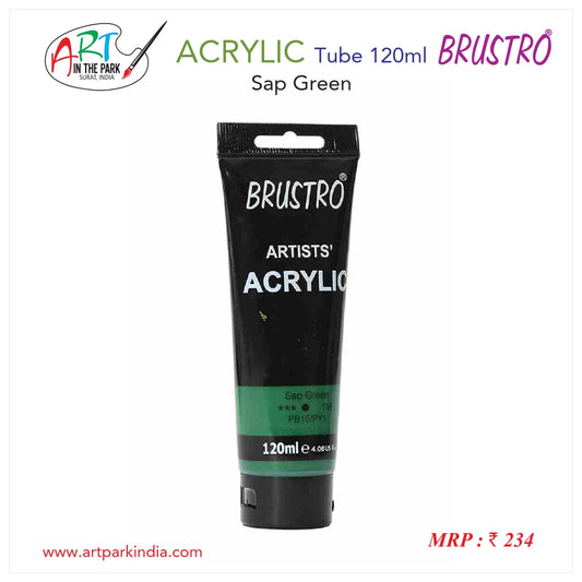 BRUSTRO ACRYLIC TUBE 120ml SAP GREEN