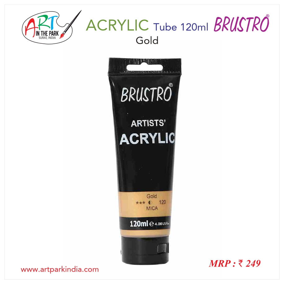 BRUSTRO ACRYLIC TUBE 120ml GOLD