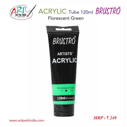 BRUSTRO ACRYLIC TUBE 120ml FLORESCENT GREEN