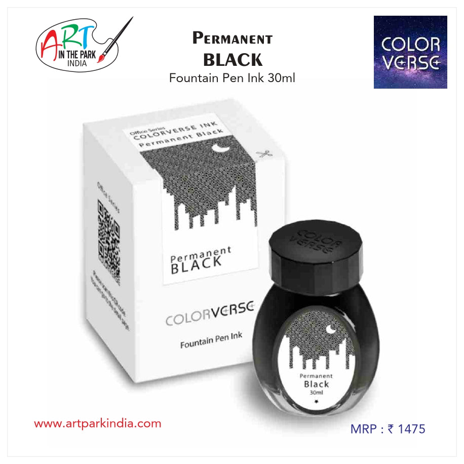 colorverse permanent black fountain pen ink
