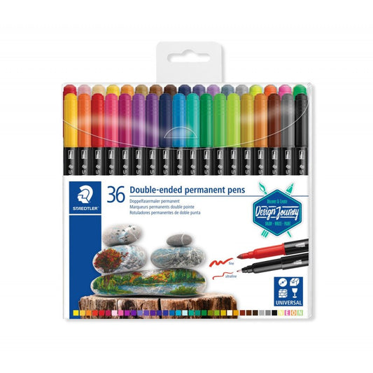 STAEDTLER DOUBLE ENDED PERMANENT PEN SET OF 36-3187 TB36