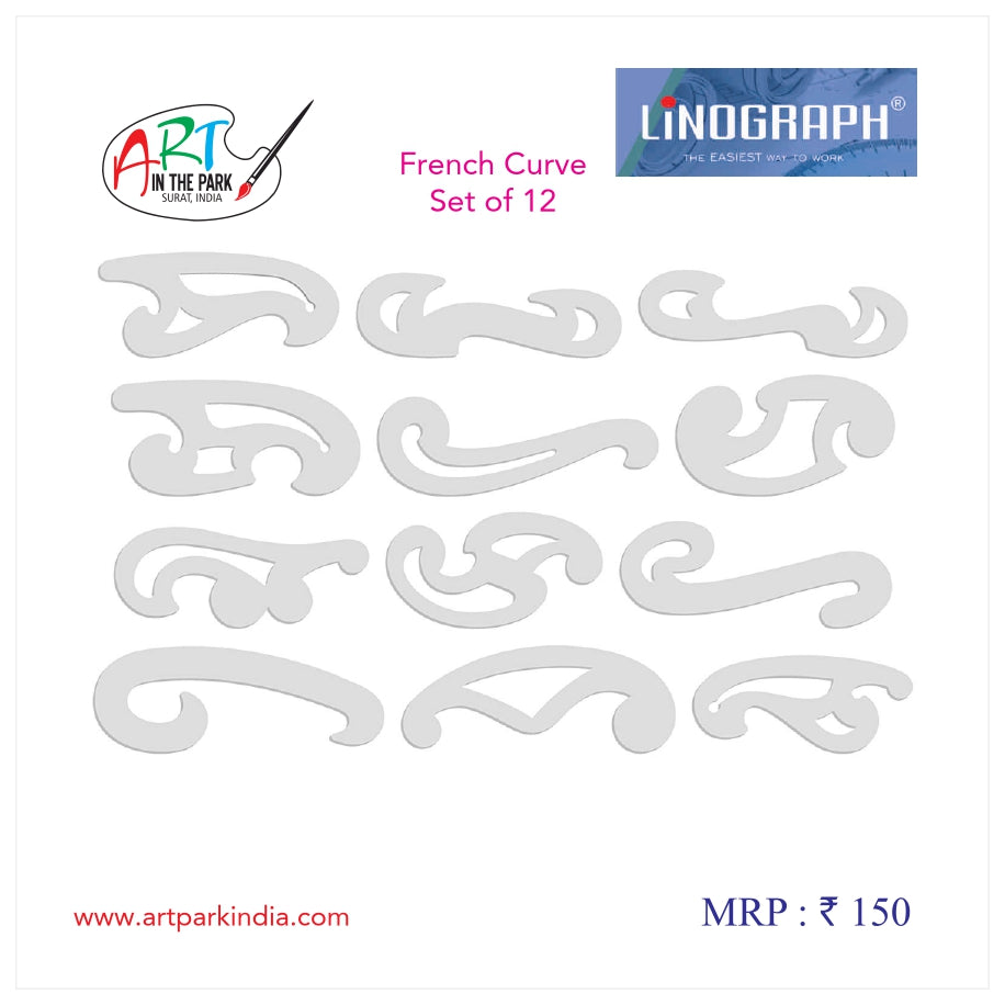 LINOGRAPH FRENCH CURVE SET OF 12