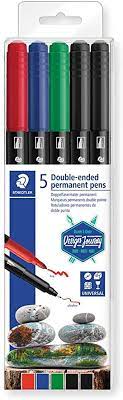STAEDTLER DOUBLE ENDED PERMANENT PEN SET OF 5-3187 TB5