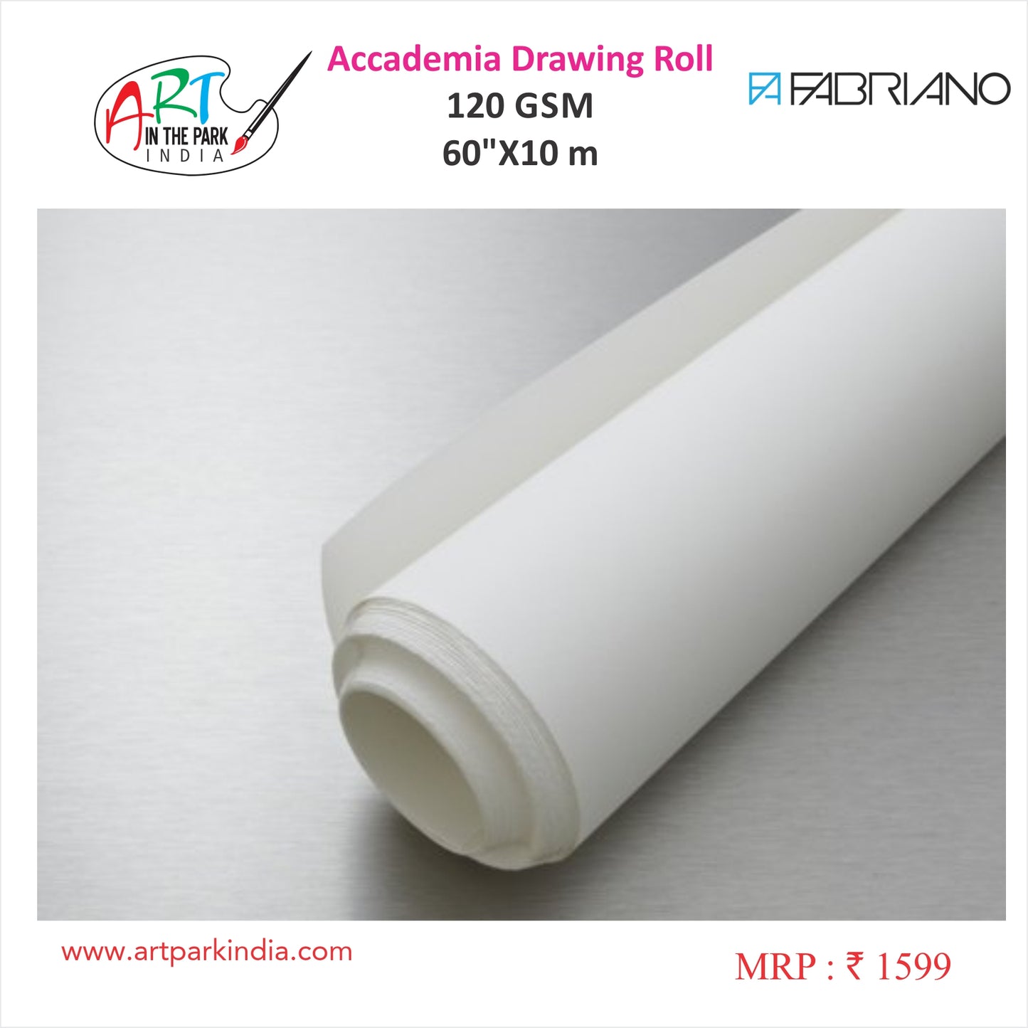 FABRIANO ACCADEMIA DRAWING ROLL 120GSM 60"X10M