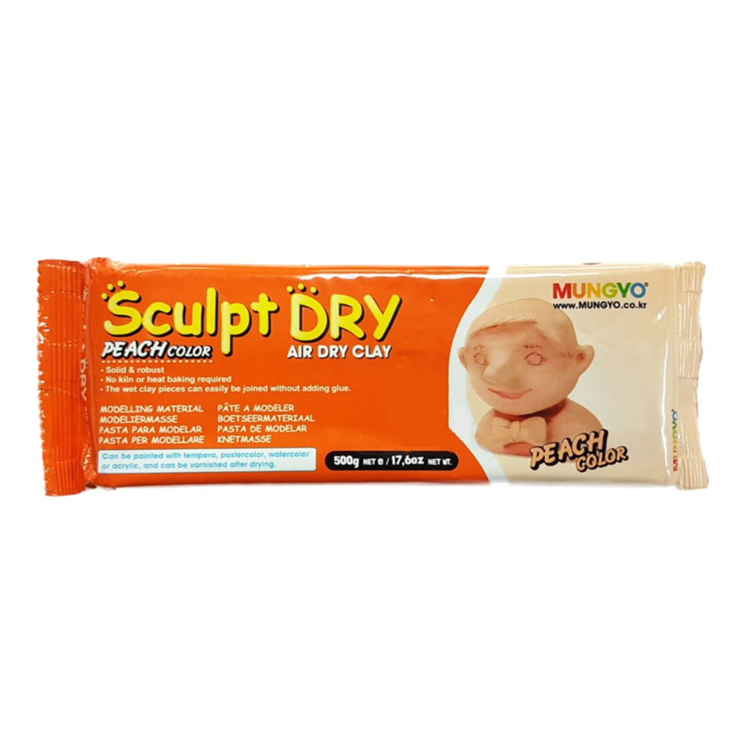 Mungyo Air Dry Clay Peach 500 Gram