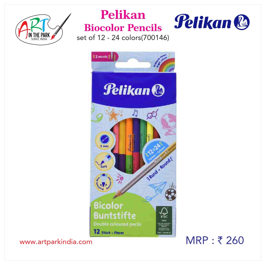 Pelikan biocolor pencils set of 12-24 colour