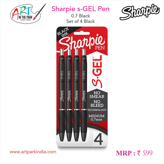 SHARPIE s-GEL PEN 0.7 BLACK SET OF 4