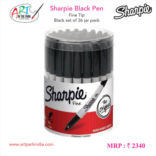SHARPIE BLACK PEN FINE TIP SET OF 36 JAR PACK