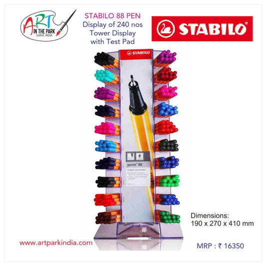 STABILO 88 PEN DISPALY OF 240 NOS TOWER DISPLAY WITH TEST PAD